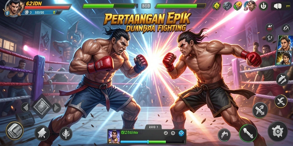 Gameplay 62IDN yang mendebarkan dalam arena Fighting.