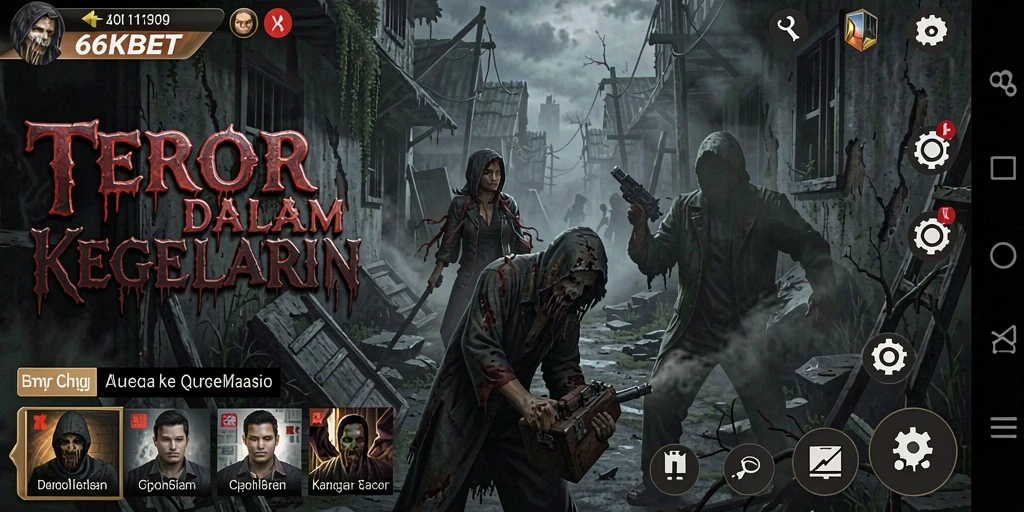 Gameplay menegangkan dalam 66KBET dengan suasana horror.