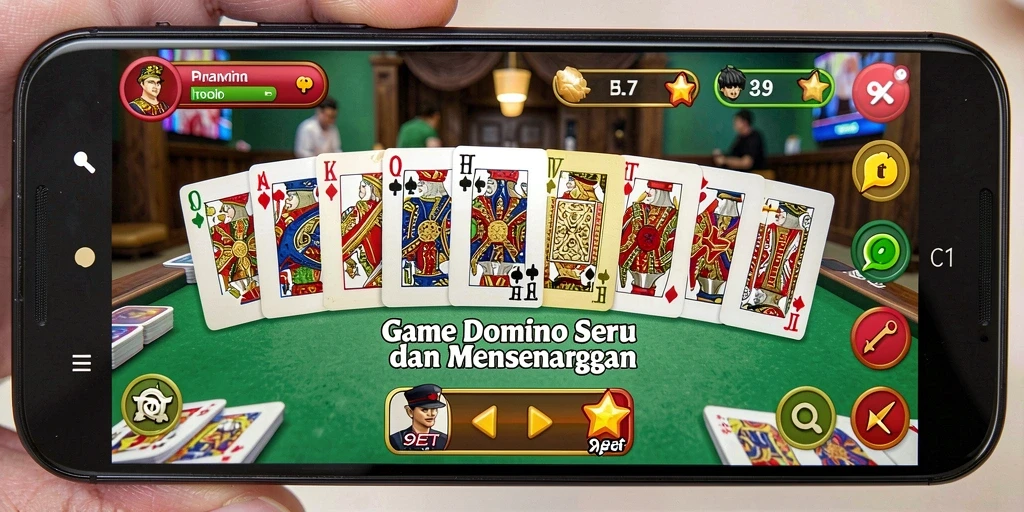 Screenshot gameplay 9ET menampilkan momen seru saat bermain domino.