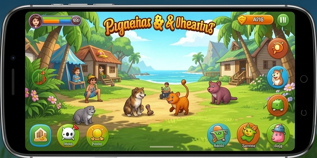 Screenshot utama menunjukkan gameplay seru API36 yang penuh warna.