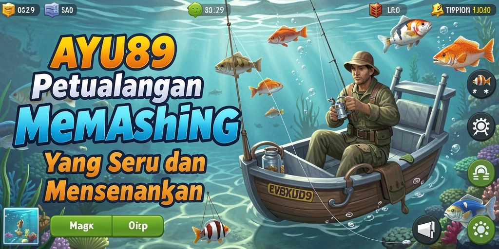 Tampilan gameplay AYU89 dengan aksi memancing yang seru.