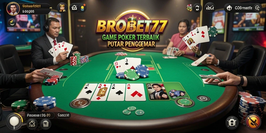 Tampilan gameplay BROBET77 yang seru dan menarik pada permainan Poker.
