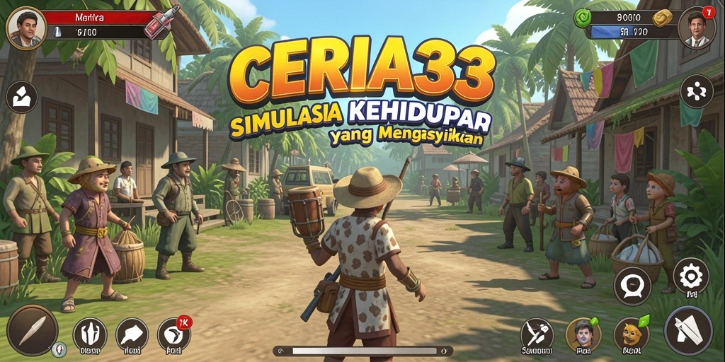 Screenshot gameplay CERIA33 menampilkan interaksi karakter yang hidup.