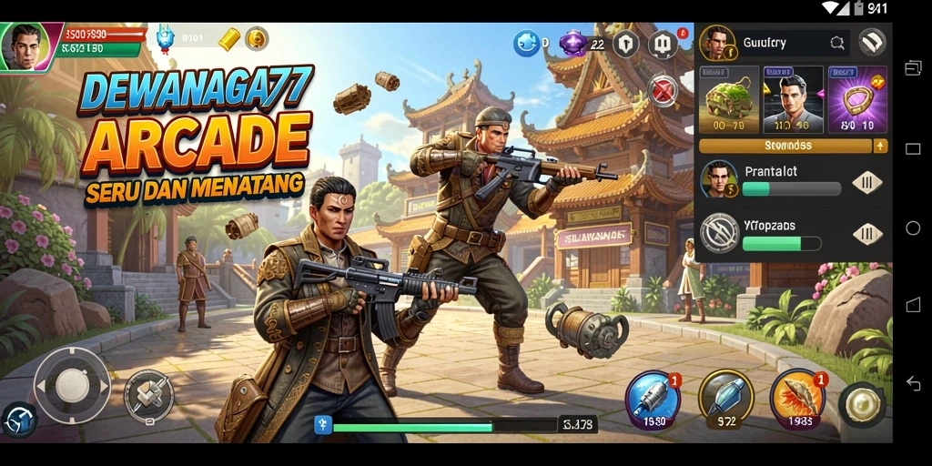 Screenshot DEWANAGA77 menampilkan gameplay Arcade yang seru dan dinamis.