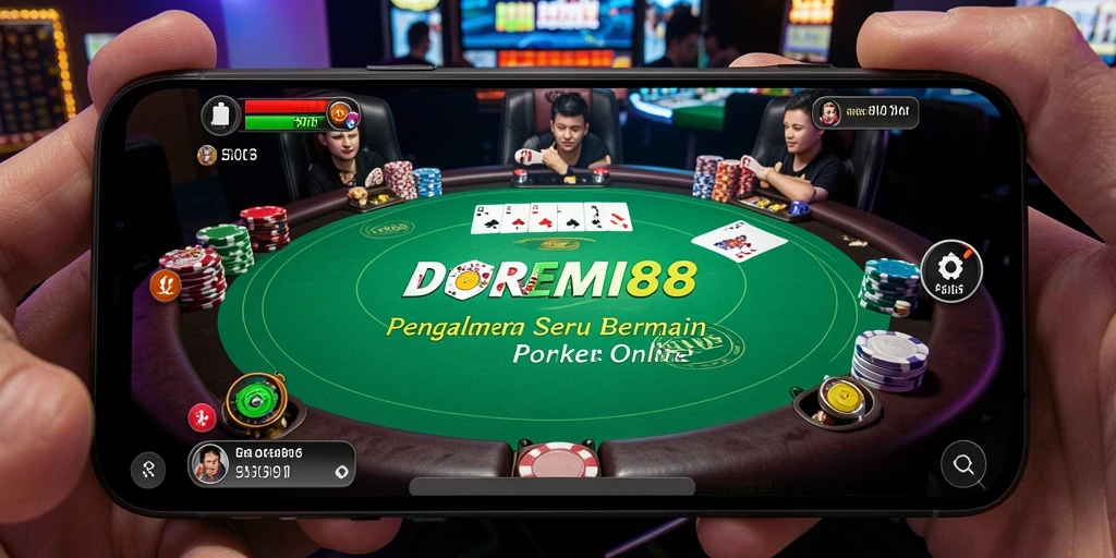 Screenshot gameplay DOREMI88 menampilkan suasana poker yang seru.