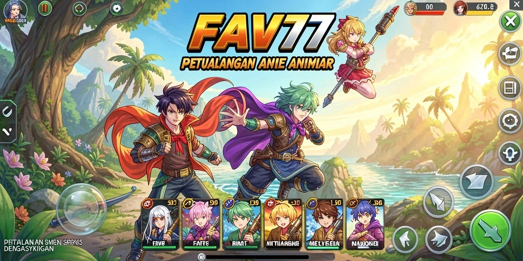 Tampilan gameplay seru dengan karakter anime yang menakjubkan dari FAV77.