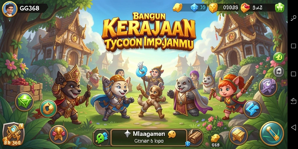 Screenshot GG368 menunjukkan momen seru dalam gameplay Tycoon.