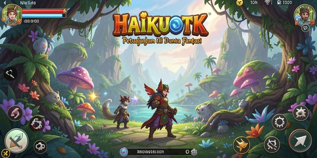 Screenshot gameplay HAIKUOTK menampilkan aksi petualangan mendebarkan.