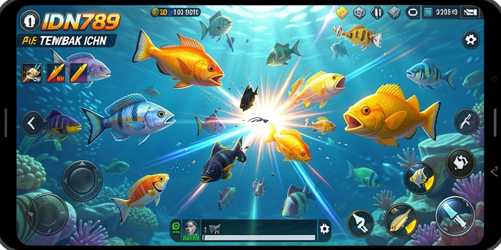 Tampilan gameplay Tembak Ikan IDN789 yang menarik dan seru.