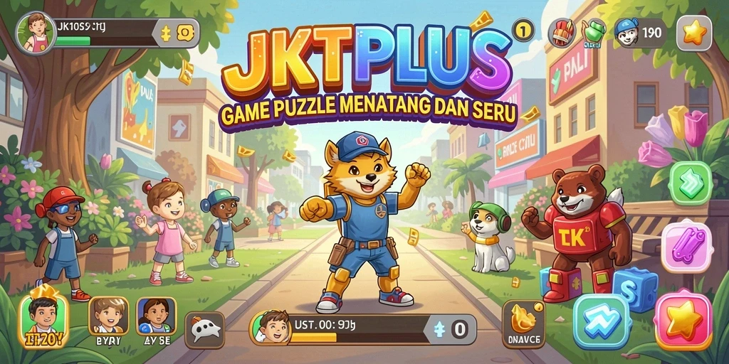 Tampilan gameplay JKTPLUS yang menarik dengan teka-teki sederhana.