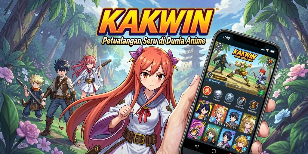 Tangkapan layar KAKWIN menampilkan pertempuran seru karakter Anime.