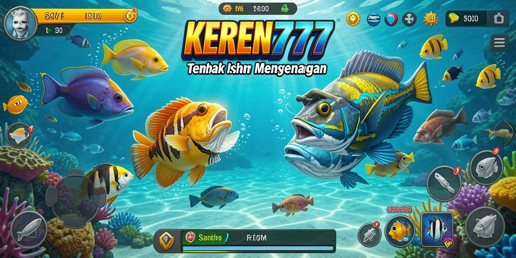 Tampilan gameplay KEREN777 yang penuh aksi tembak ikan.