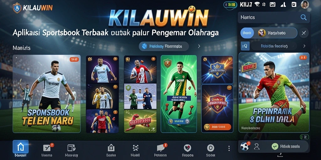 Tampilan antarmuka KILAUWIN dengan berbagai opsi taruhan olahraga.