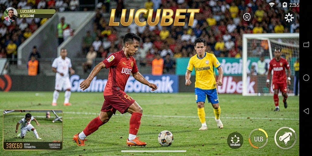 Screenshot utama LUCUBET menampilkan gameplay olahraga yang seru.
