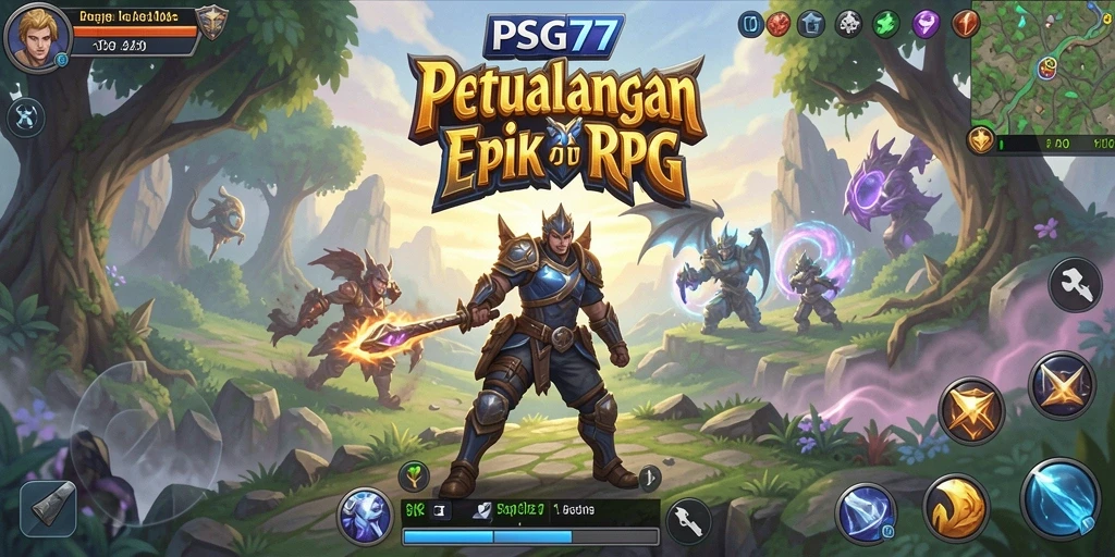 Tampilan gameplay mendebarkan di <strong>PSG77</strong> dengan pertarungan seru dan eksplorasi dunia fantasi.