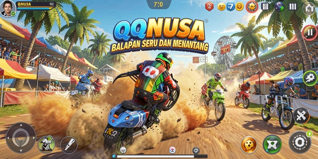 Tampilan gameplay balapan yang mendebarkan dan grafis menawan.