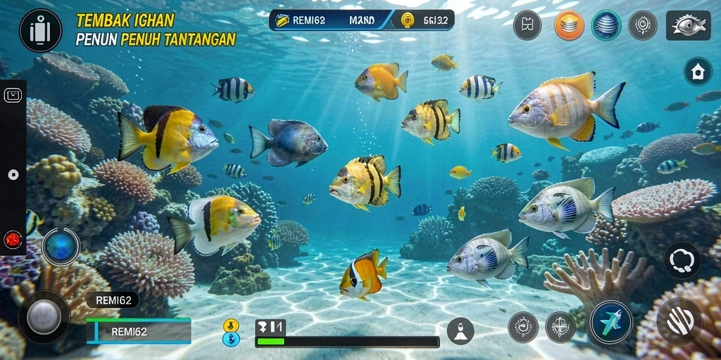 Tangkapan layar gameplay Tembak Ikan yang seru di REMI62.