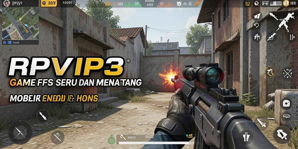 Screenshot gameplay RPVIP3 menampilkan aksi mendebarkan dalam peperangan FPS.