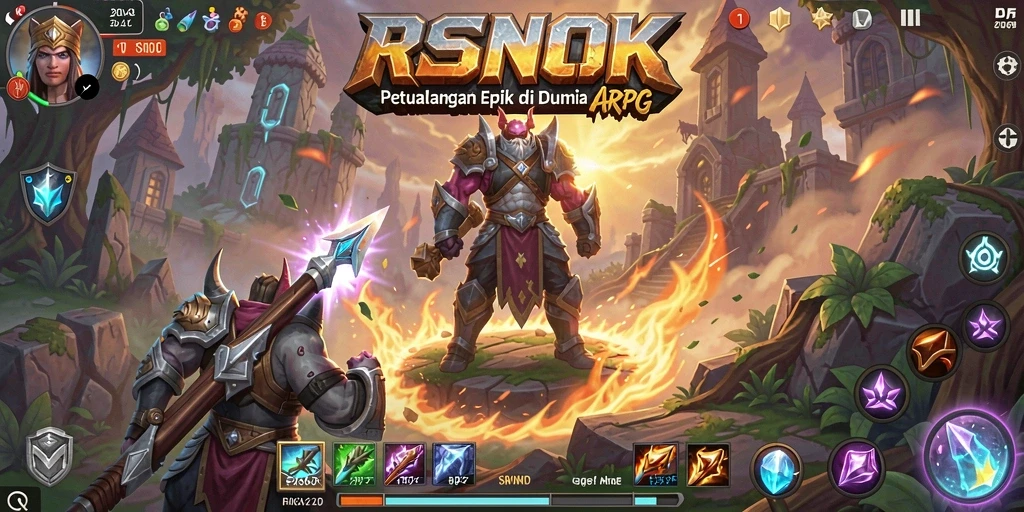 Screenshot gameplay RSNOK menampilkan pertarungan seru di dunia ARPG.