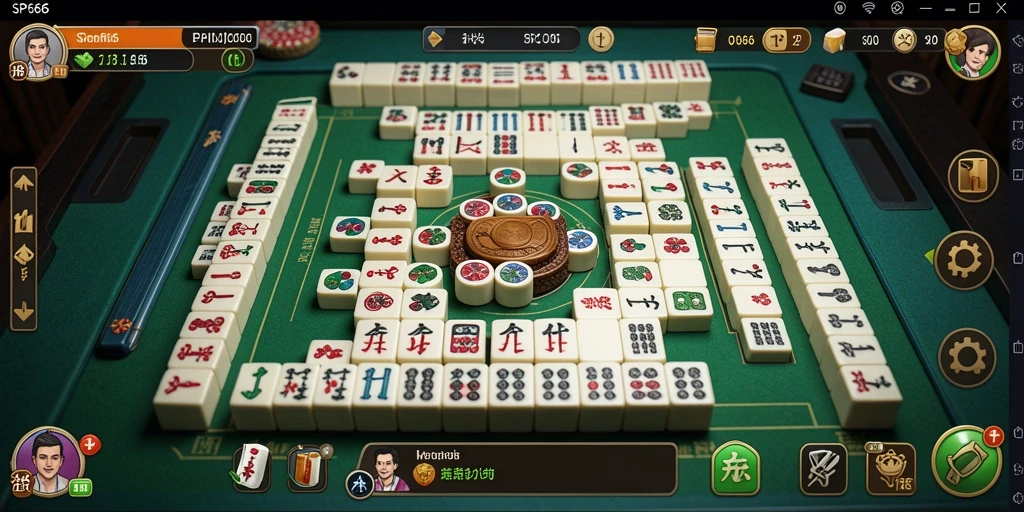 Screenshot gameplay SP666 menunjukkan keseruan bermain Mahjong.