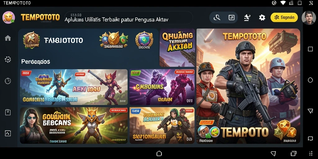 Tampilan antarmuka pengguna TEMPOTOTO yang bersih dan modern.