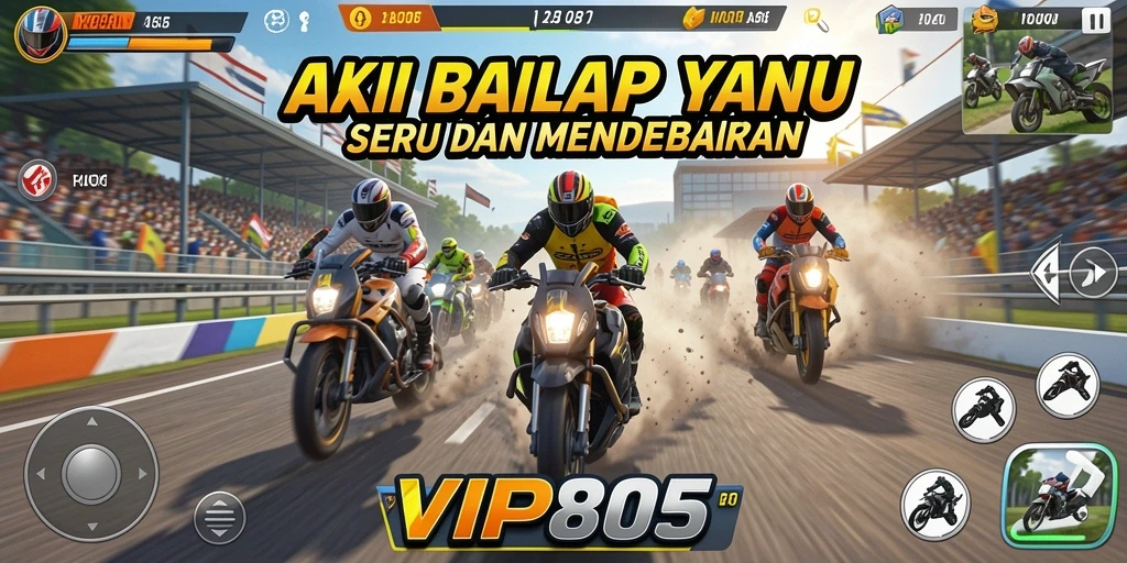 Gameplay Racing yang mendebarkan di VIP805 dengan trek seru.