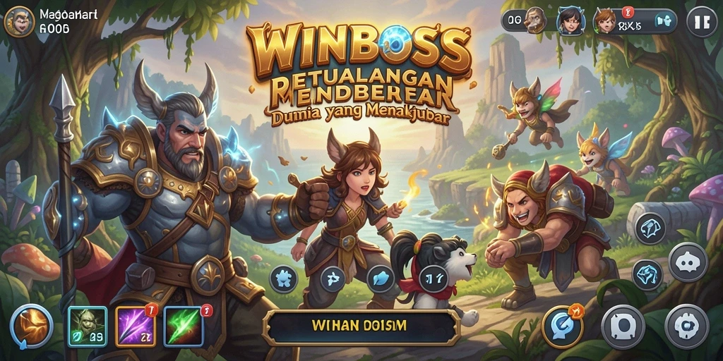 Screenshots game WINBOSS menampilkan aksi petualangan yang seru.